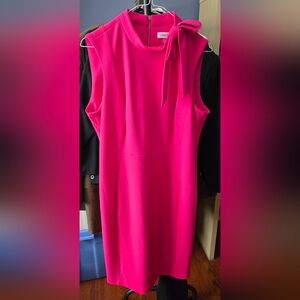Calvin Klein Pink Bowtie Sleeveless Sheath Dress